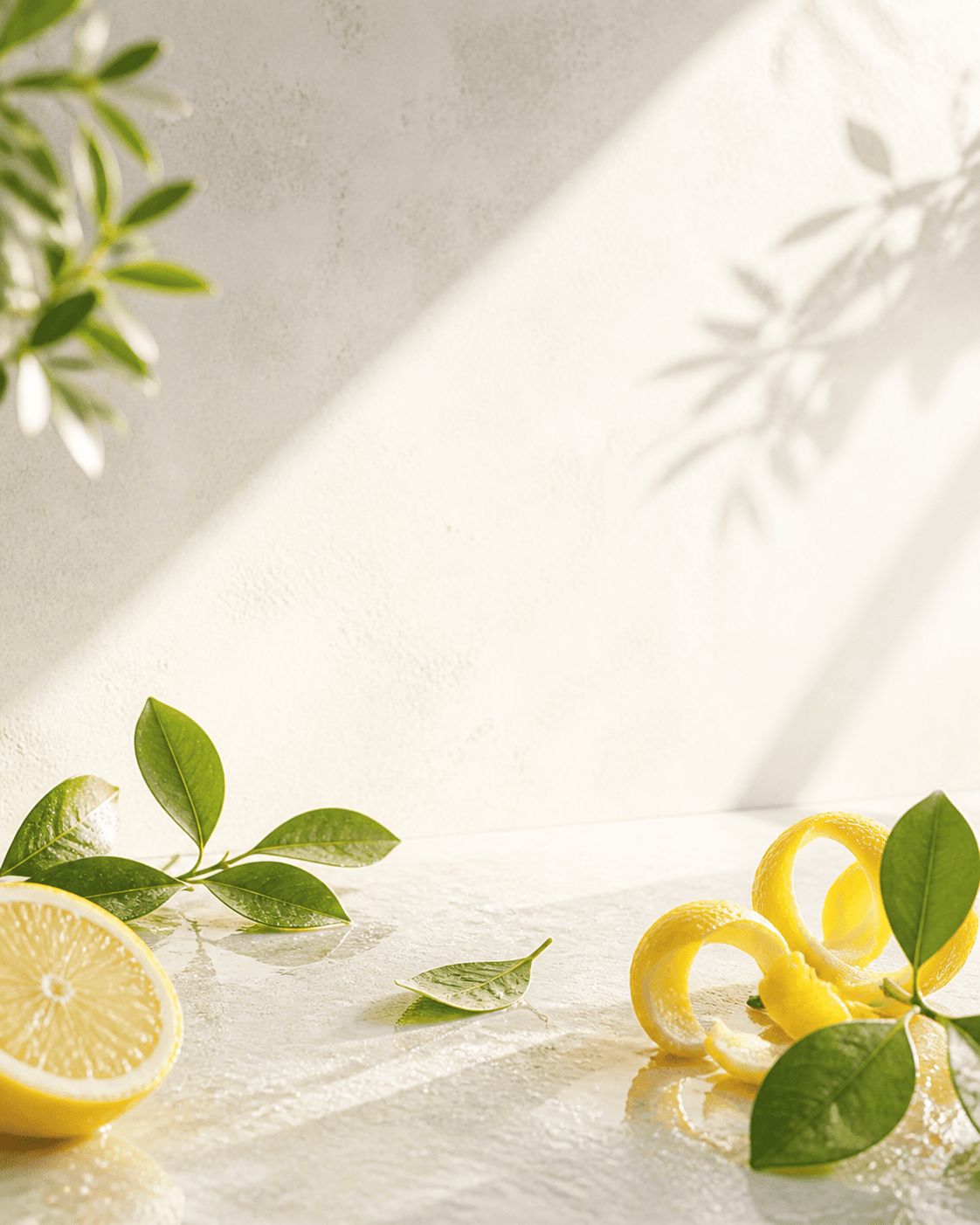 Sunlit citrus and leaves